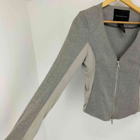 ダブルスタンダードクロージング DOUBLE STANDARD CLOTHING 素材切替 ジップアップ Vネックジャケット メンズ US:36